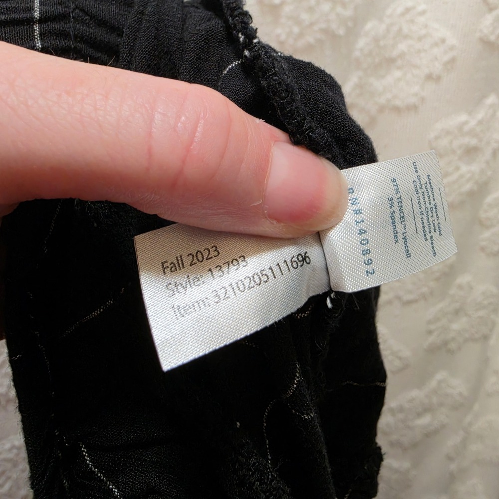 Marine Layer Allison Tencel Pants Black Windowpane Womens Medium - Picture 10 of 10